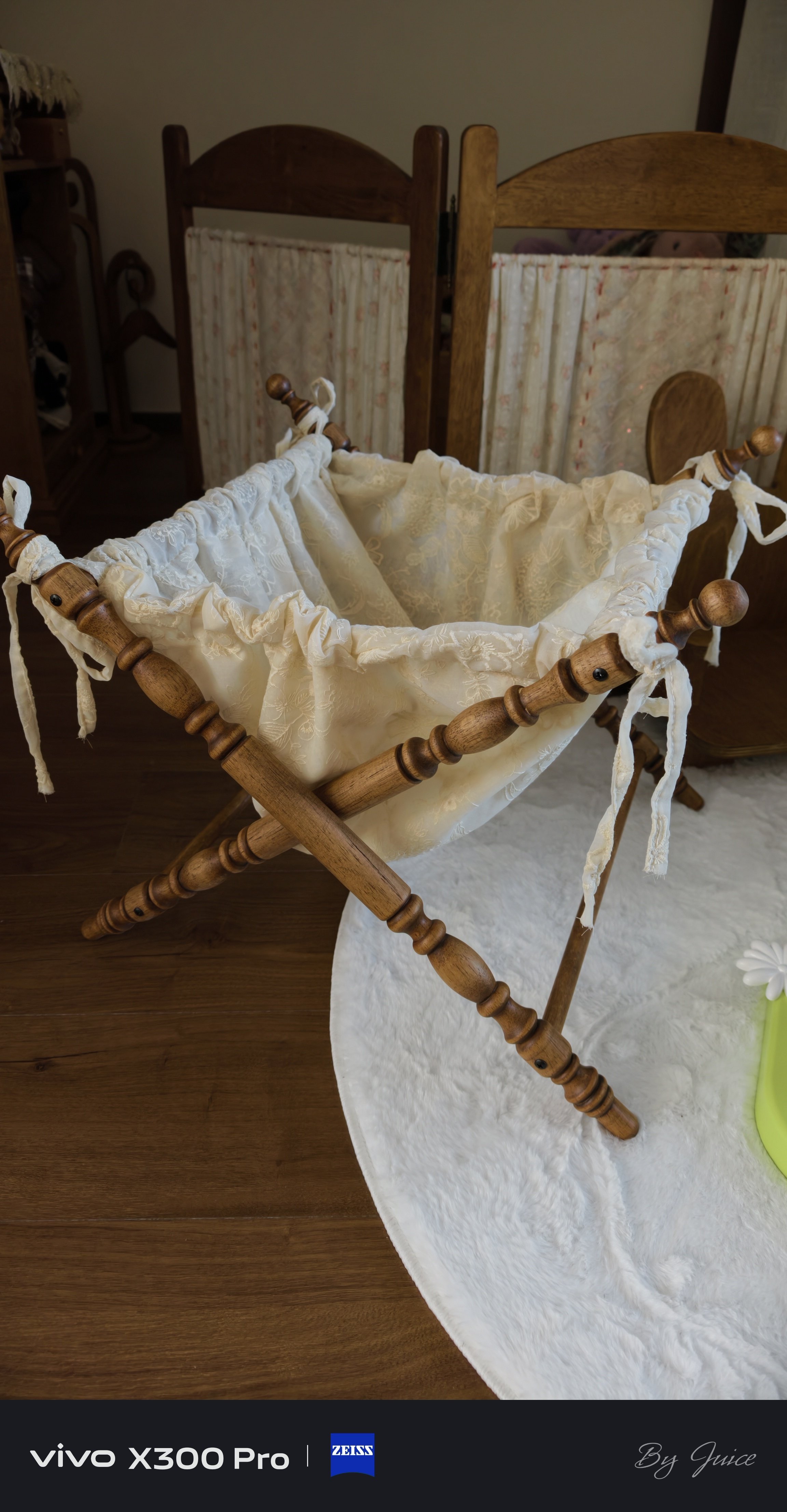 wooden storage basket for pet toys in a customer's home - Vintage French Fabric Pet Storage Hamper